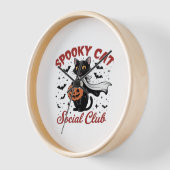 キャッ不気味トソーシャルクラブPNG – かわいいハロウィンクラス 壁時計 (傾斜)