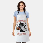 キャッ不気味トソーシャルクラブPNG – かわいい子クラシック猫T エプロン (着用した状態)