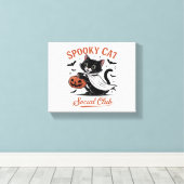 キャッ不気味トソーシャルクラブPNG – かわいい子クラシック猫T キャンバスプリント (インサイチュ (ウッドフロア))