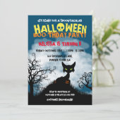 キャッ不気味トハロウィーン子供の誕生日パーティー 招待状 (スタンド正面)