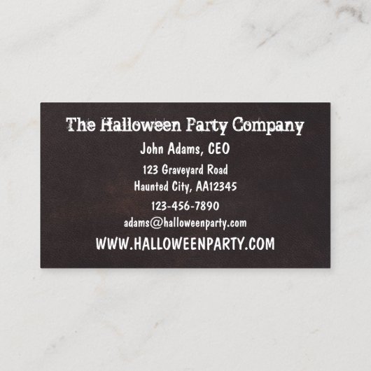 キャッ不気味トnこうもりハローウィンパーティ名刺 名刺 (裏面)