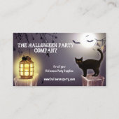キャッ不気味トnこうもりハローウィンパーティ名刺 名刺 (正面)