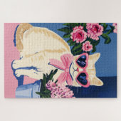 キャッ名門私立校風のトパズル ジグソーパズル (横)