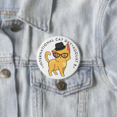 キャッ国際的トデイ、ヒップスターのキャットボタン 缶バッジ (インサイチュ)