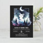 キャッ威厳のあるお洒落ト誕生日 招待状 (スタンド正面)