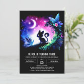 キャッ威厳のあるモダント誕生日 招待状 (スタンド正面)