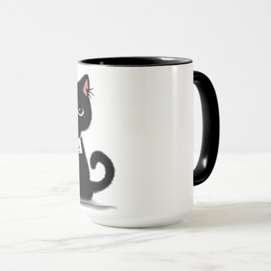 キャッ怒トマグショット保釈金コーヒおもしろいーを送る マグカップ (正面右)