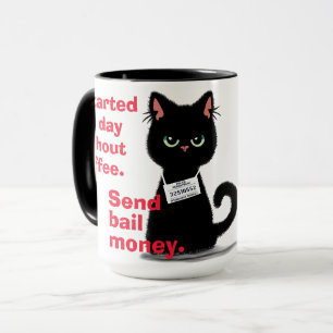 キャッ怒トマグショット保釈金コーヒおもしろいーを送る マグカップ