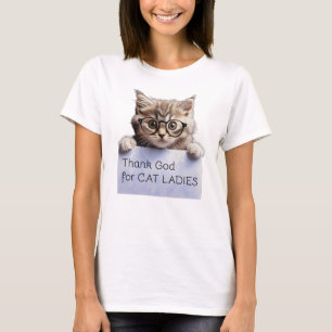 キャッ感謝していク・レディースの神 Tシャツ