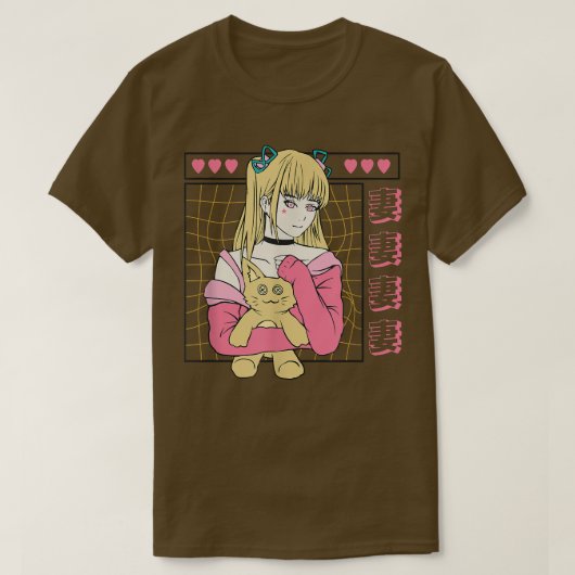 キャッ日本のトガールアニメキャラクタージャパン・エステ Tシャツ (デザイン正面)