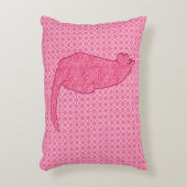 キャッ日本のト – 明るい赤紫色ピンクろうけつ染め装飾ピロ アクセントクッション (正面(垂直))