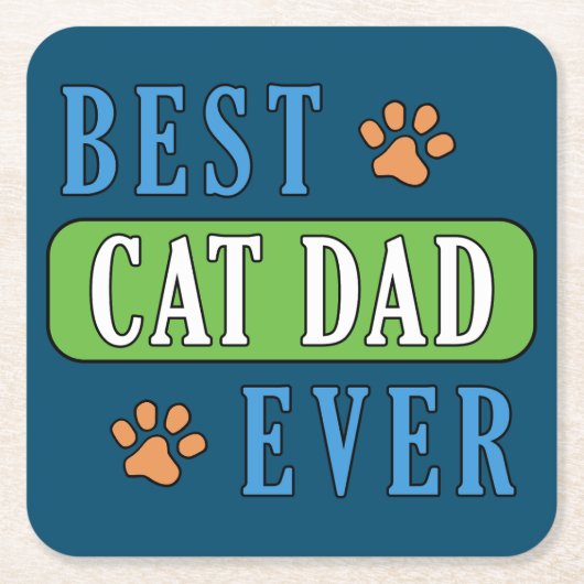 キャッ最高のクパパエバー スクエアペーパーコースター (正面)