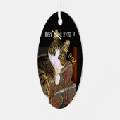 キャッ最高のク・マム・エバー・おもしろい メタルオーナメント (正面左)