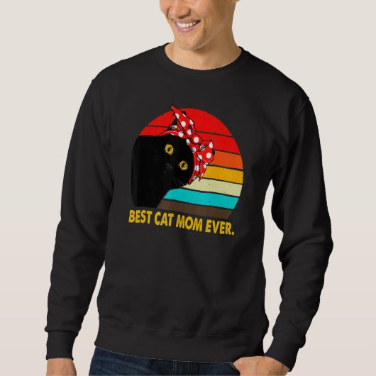 キャッ最高のトナナエバーヴィンテージレトロキャットキッテン スウェットシャツ (正面)