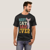 キャッ最高のトパパなし猫スフィンクス猫の父親D Tシャツ (正面フル)