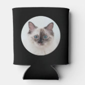 キャッ最高のトパパエカスタムバー文字と2枚フォトブラック 缶クーラー (裏面)