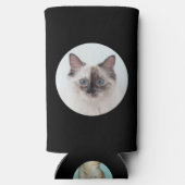 キャッ最高のトパパエカスタムバー文字&2枚フォトブラック スリム缶クーラー (裏面)