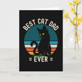 キャッ最高のトパパエバおもしろいックキャットギフト カード (黄色い花)