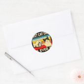 キャッ最高のトパパエバおもしろいットパパ父ヴィンテージ ラウンドシール (封筒)