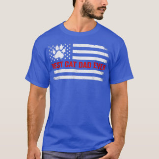 キャッ最高のトパパエバーアメリカ国旗の猫好きおもしろいF Tシャツ