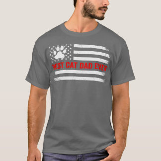 キャッ最高のトパパエバー猫パパ国旗のギフト Tシャツ
