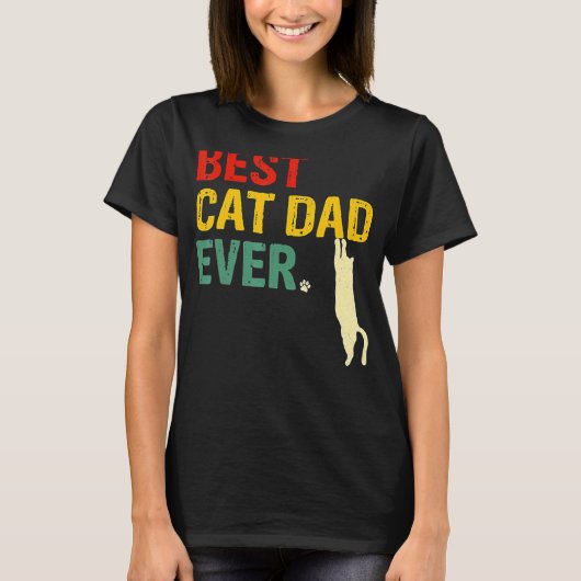 キャッ最高のトパパエバー猫パパ父の日 Tシャツ (正面)