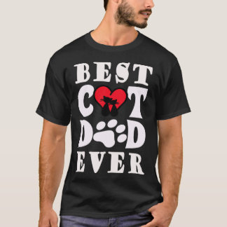 キャッ最高のトパパエバー猫パパ父デイクリスマス Tシャツ