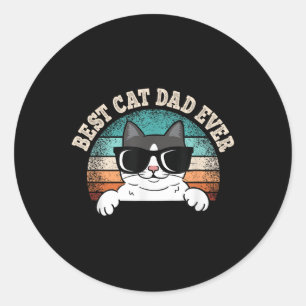 キャッ最高のトパパエバー猫好きキャットオーナーメンズ ラウンドシール
