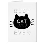 キャッ最高のトパパエバー黒猫顔誕生日カード (正面)