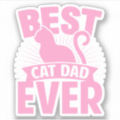 キャッ最高のトパパエバー – Cat Silhouette シール (正面)