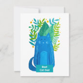 キャッ最高のトパパキャットとブランチイラストレーションホリデイ シーズンカード (正面)