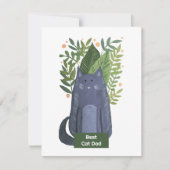 キャッ最高のトパパキャットとブランチイラストレーションホリデイ シーズンカード (正面)