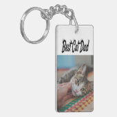 キャッ最高のトパパフォトブラック文字 キーホルダー (正面左)