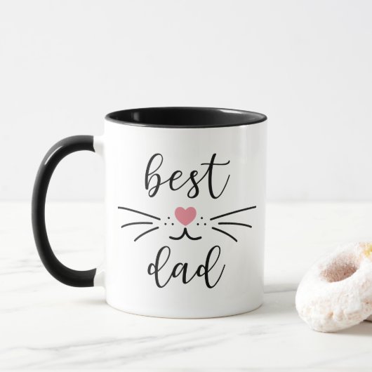 キャッ最高のトパパ子猫顔 マグカップ (ドーナツ)