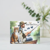 キャッ最高のトパパ魚釣りホリディハガキ シーズンポストカード (スタンド正面)