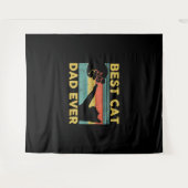 キャッ最高のトパパEver Tee Catおもしろい Daddy Father s Day タペストリー (正面(横))