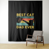 キャッ最高のトパパEver Tee Catおもしろい Daddy Father s Day タペストリー (インサイチュ)