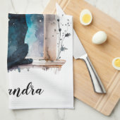 キャッ最高のトママウィンドシルエットカスタム文字 キッチンタオル (四つ折り)