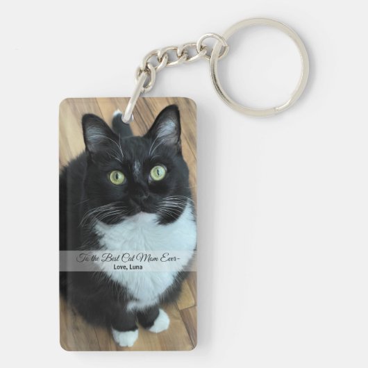 キャッ最高のトママエバーカスタム文字写真&キーチェーン キーホルダー (裏面)