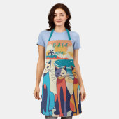キャッ最高のトママエプロン – トロピカルビーチバケーションビベス エプロン (着用した状態)