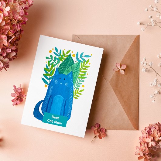 キャッ最高のトママキャットとブランチイラストレーションホリデー シーズンカード