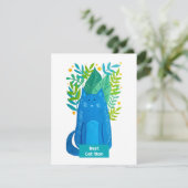 キャッ最高のトママキャットとブランチイラストレーションホリデー シーズンカード (スタンド正面)