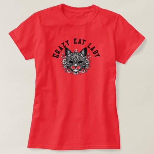 キャッ熱狂するグリー Tシャツ (デザイン正面)
