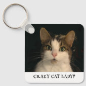 キャッ熱狂するトの写真カスタム文字 キーホルダー (正面)