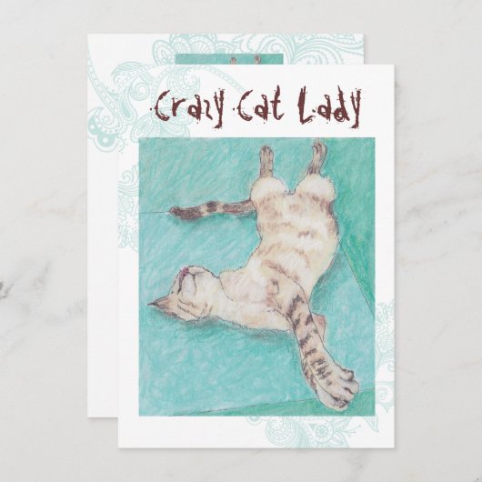 キャッ熱狂するトレディターコイズインディ誕生日招待状 招待状 (正面/裏面)