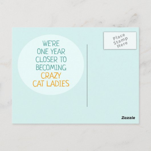 キャッ熱狂するトレディハッピーバースデー ポストカード (裏面)