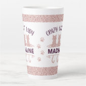 キャッ熱狂するトレディバラ金ゴールドグリッター カフェラテマグ (正面)