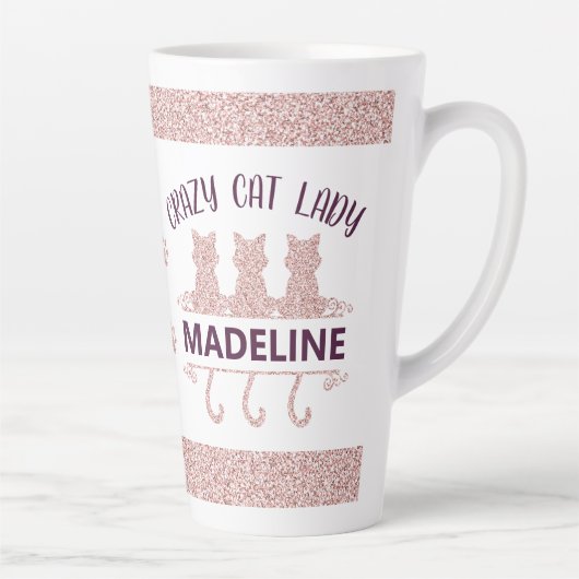 キャッ熱狂するトレディバラ金ゴールドグリッター カフェラテマグ (右)