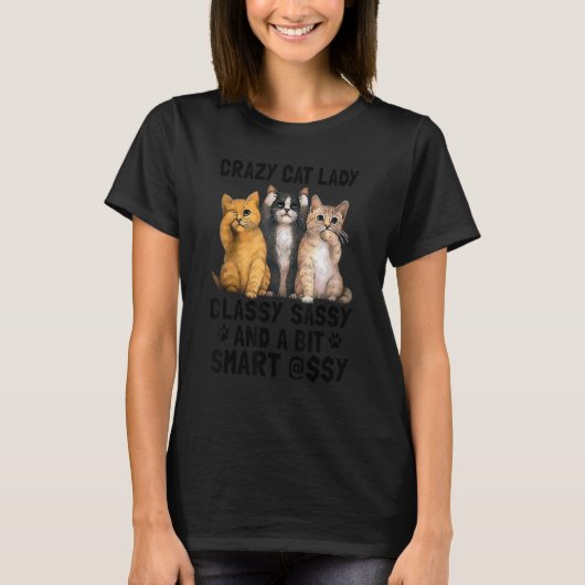 キャッ熱狂するトレディークラッシーと少し頭が切れる Tシャツ (正面)