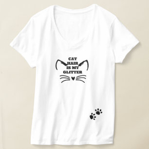 キャッ熱狂するトレディーティーおもしろいキャットヘアは私のグリッター Tシャツ